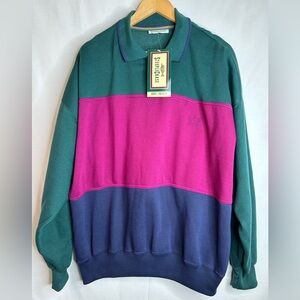 Vintage Steeplechase Colorblock Men's Sweater Sweatshirt Size XL